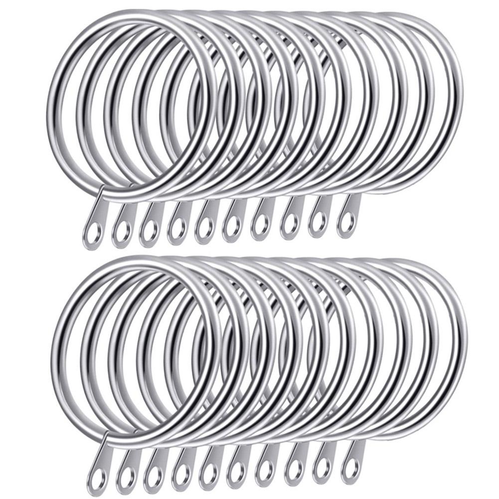 20PCS Metal Hanging Curtain Rings Curtain Clips Window Hooks Accessories Roman Rings Roller For Home Bath Decor Curtain Ring
