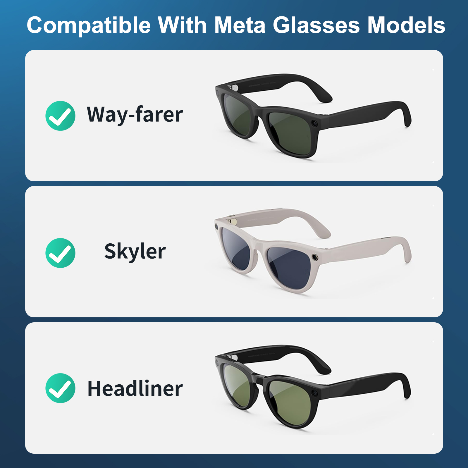 2/4/6 st led-ljusskydd för meta ray(ban)-glasögon, wayfarer/skyliner/headliner-glasögon, kameraljusskydd