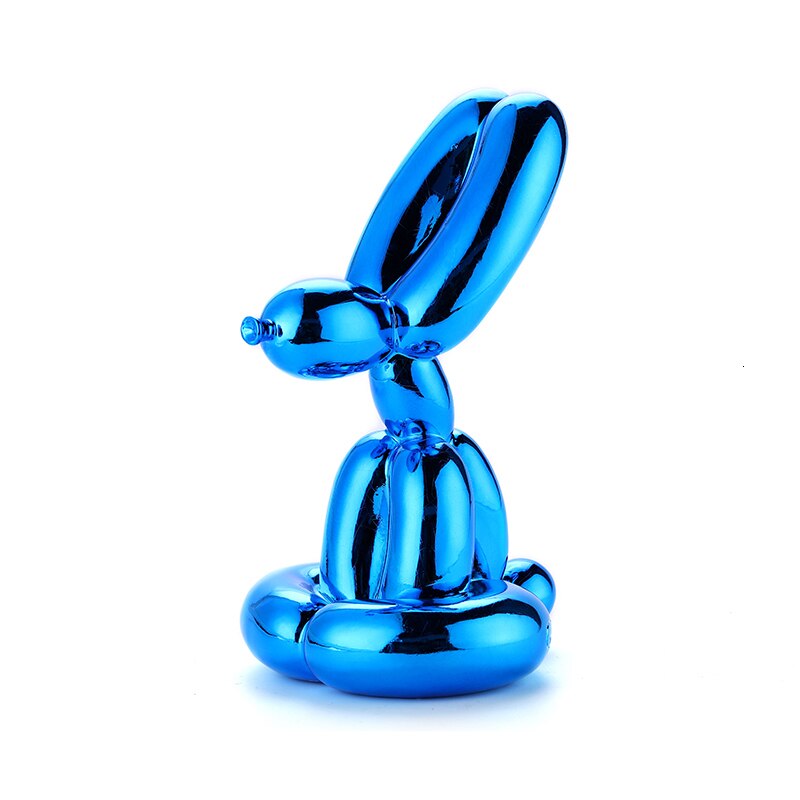 ABSTRACTION nordique décoration animale JEFF KOONS ballon lapin série résine artisanat décoration de la maison SCULPTURE: Deep Blue / 25 cm high