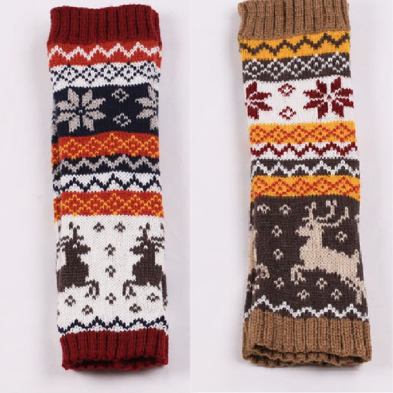 Vinter kvinder uld strikket arm fingerløse handsker jul piger søde elg strikkede vante lange handsker tilbehør