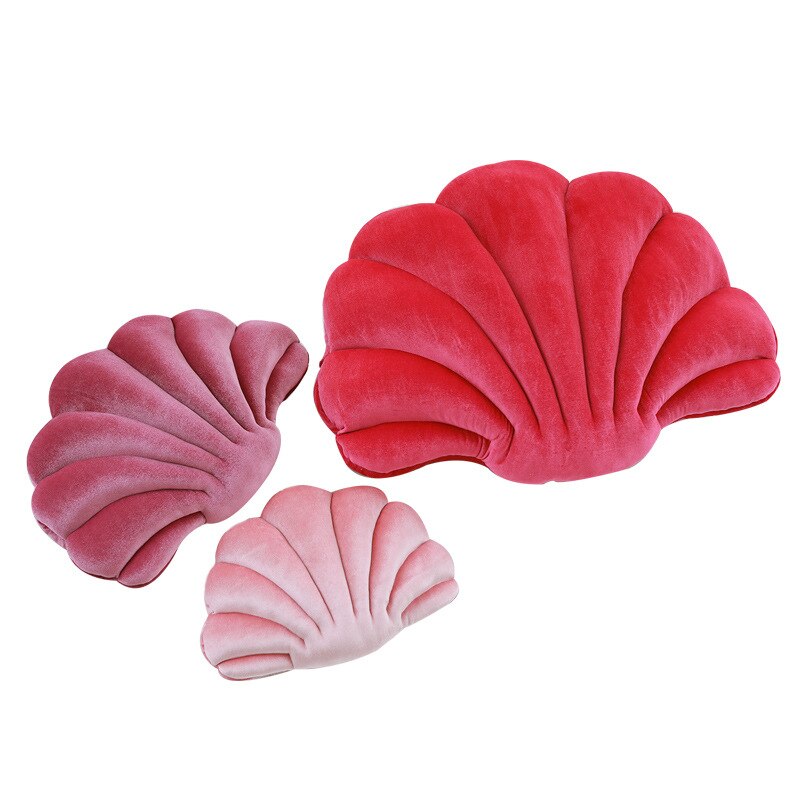 Schelp fluwelen rug schelp gevuld pluche kussen thuis thuis bed bank kussen decoratie pluchen speelgoed