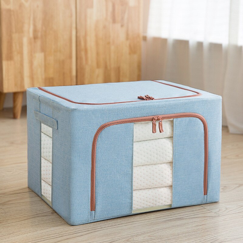 Car Trunk Organizer Fabric Storage Box Foldable Clothes Bag Laundry Blanket Pillow Toy Storage Cabinet Toolbox Quilt storage bag: 66L / Blue