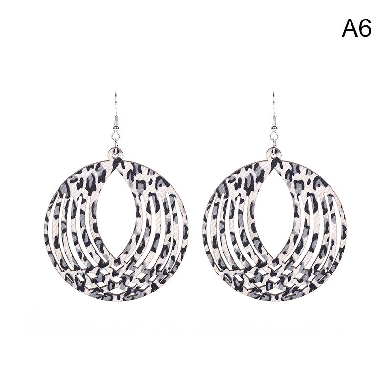 Frauen Holz Ohrringe Jahrgang Ethnische Weibliche Stock Tuch Runde Hohl Gestreiften Baumeln Ohrringe Koreanische Haken Brincos: C6