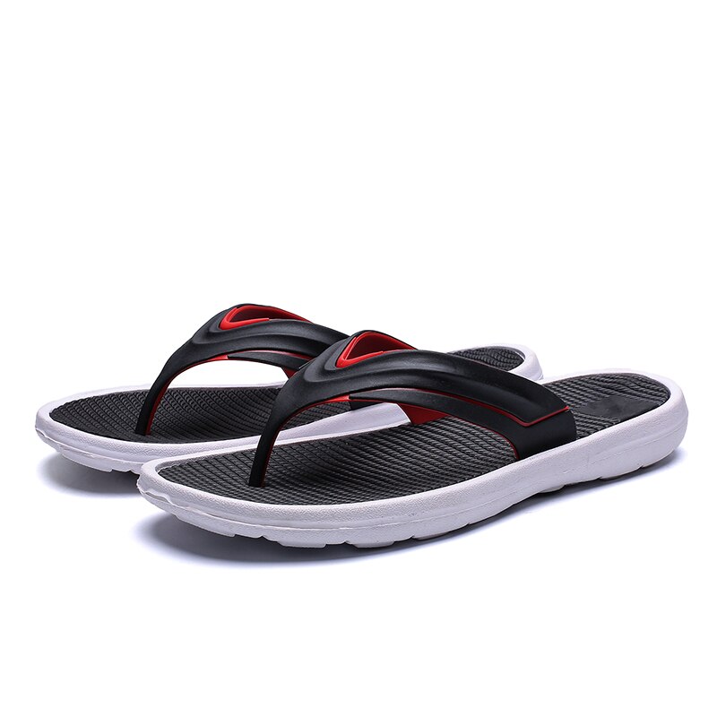 Men Shoes Summer Men Flip Flops Beach Sandals Anti-slip Zapatos Hombre Casual Shoes: Red / 10