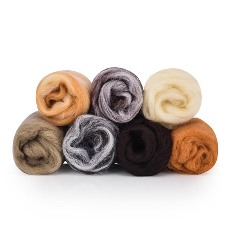 Handmade Needle Felting Starter Kit Roving Wool Set with Tool DIY Craft Material 87HA