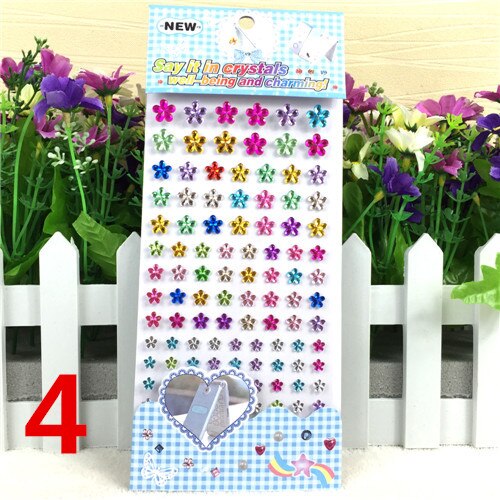 Many Styles Mixed Color Acrylic Rhinestone Crystal Decoration Stickers 3D Baby Kids boys girls DIY Cute Children toys Stickers: 4