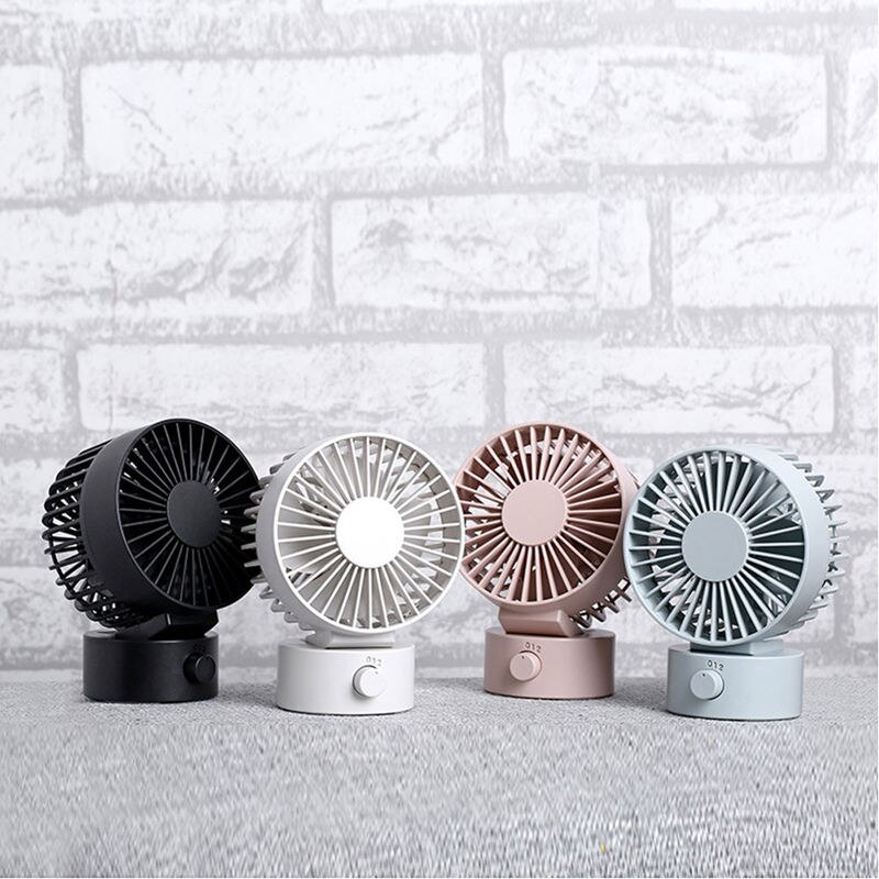 Mini bærbar, stille usb-skrivebordsventilator hjemmekontor elektrisk oscillerende bordkøler top sælges (pink)