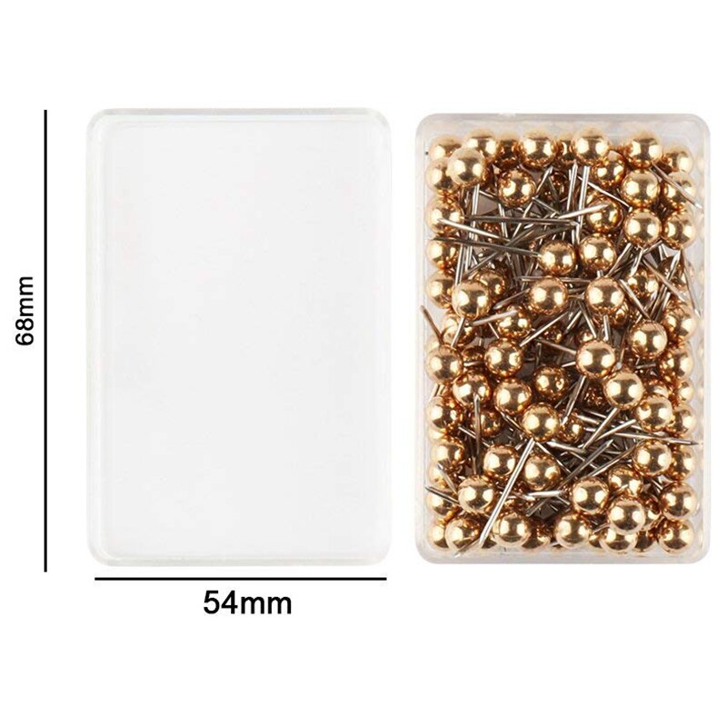 -800 Stuks Kaart Kopspijkers 1/8-Inch Retro Plastic + Metalen Kralen Hoofd Markering Push Pins, 4 Kleuren