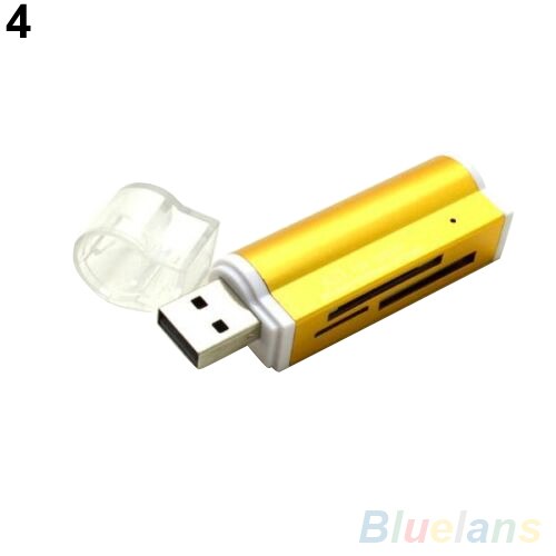Multi All In 1 Micro Usb 2.0 Memory Card Reader Adapter Voor Micro Sd Sdhc Tf M2 Mmc MS Pro duos Kaartlezer: Golden