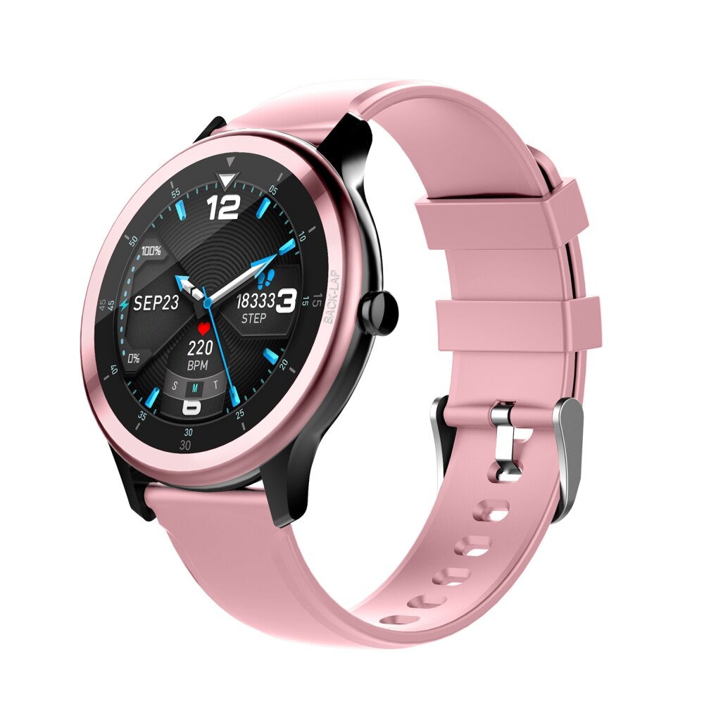 Smart klocka, med meddelande push pulsmätare fitness tracker  ip68 vattentät, android /ios man dam sportklocka: Rosa