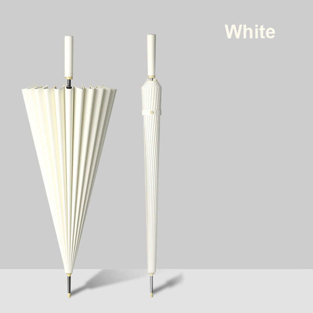 Automatic 24 Bone Umbrellas Solid-Color Reinforcement Windproof Parasols All-Weather Umbrellas For Rainy Day