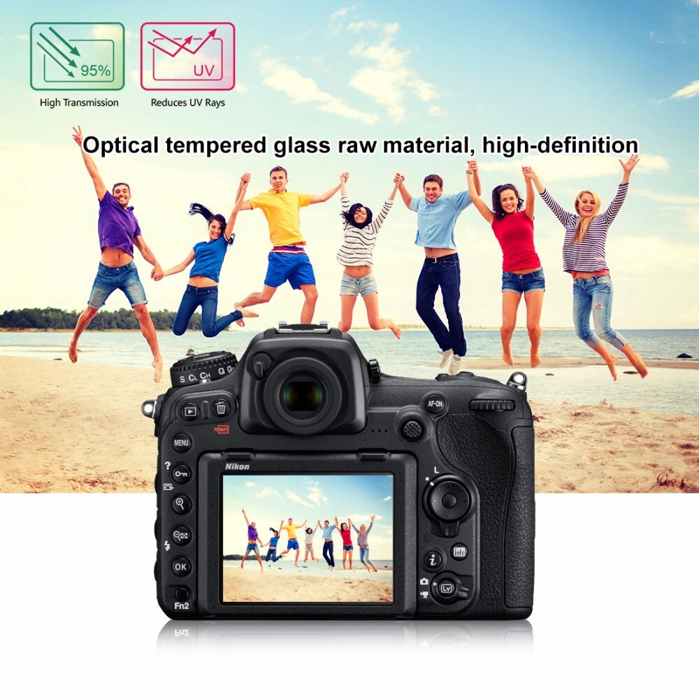 2.5d gebogen rand 9h oppervlaktehardheid gehard glas screenprotector voor nikon  d500 d600 d610 d7100 d7200 d750 d800 d810