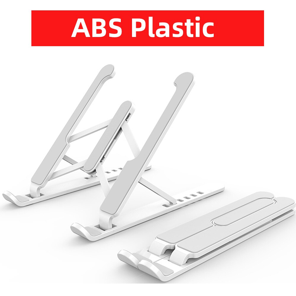 Laptop Stand Aluminium Legering Notebook Stand Opvouwbaar Voor Laptop Base Macbook Pro Holder Verstelbare Beugel Computer Accessoires: ABS Plastic Silver