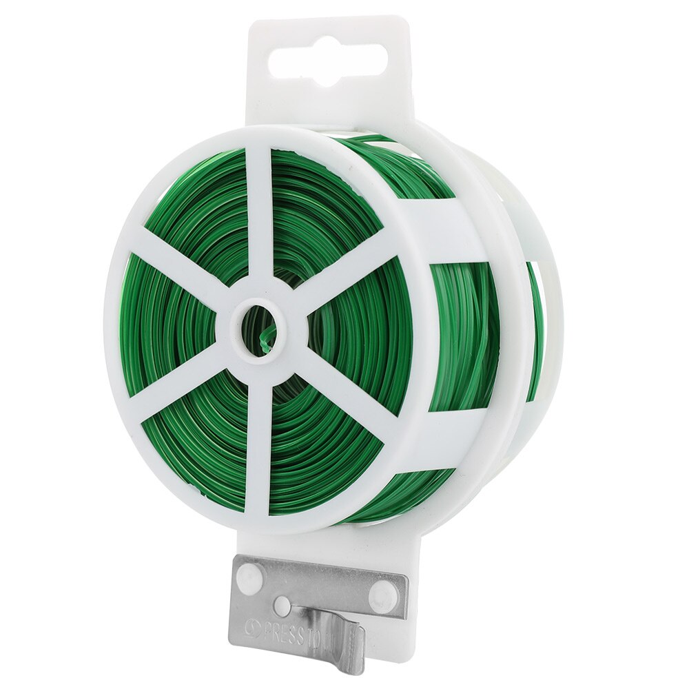 100M Sterke Groene Gecoate Draad Met Cutter, Plastic Gecoat Ijzeren Kabelbinder, wire Binding Touw Voor Tuinieren En Tuinieren