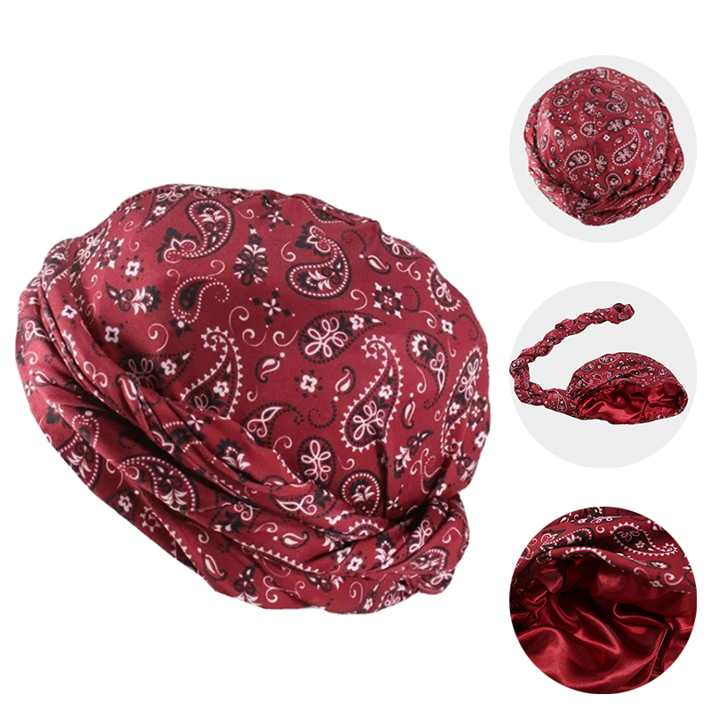 Men Women Paisley Print Headscarf Pirate Hat Outdoor Sport Cycling Bandana Sweat Absorbant Muslim Turban Bohe Style Head Wrap
