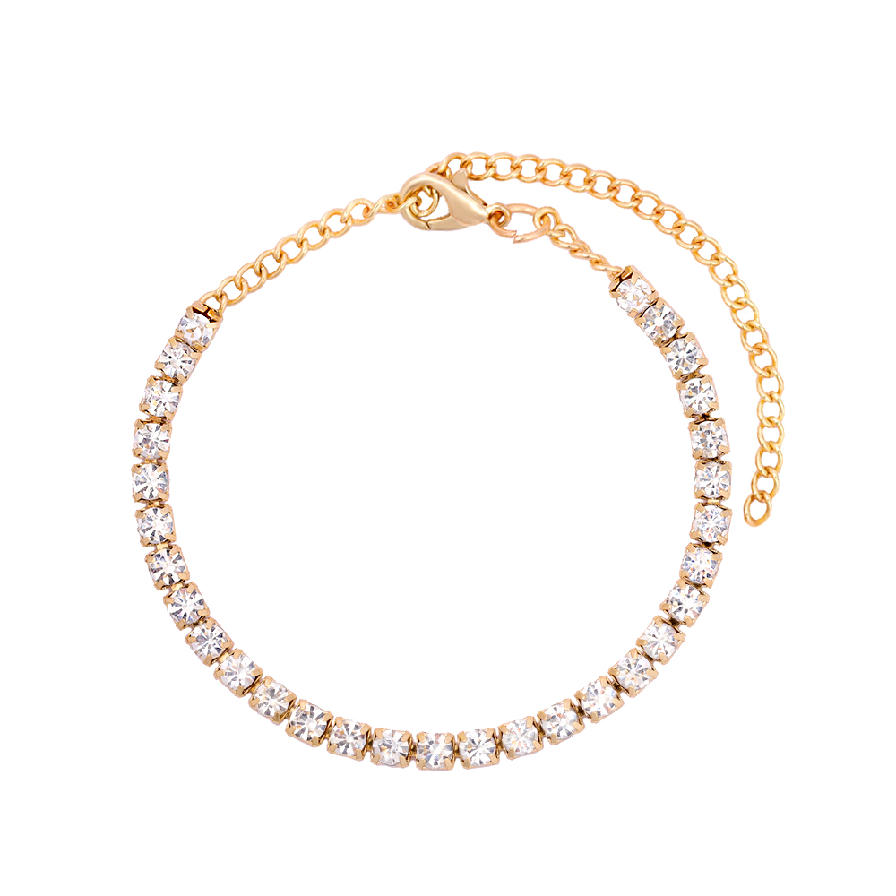 Crystal Heart Cuban Link Ketting Armband Voor Vrouwen Full Strass Hiphop Luxe Bling Chunky Armband Bruiloft Sieraden Cadeau: Puur Goud Kleur