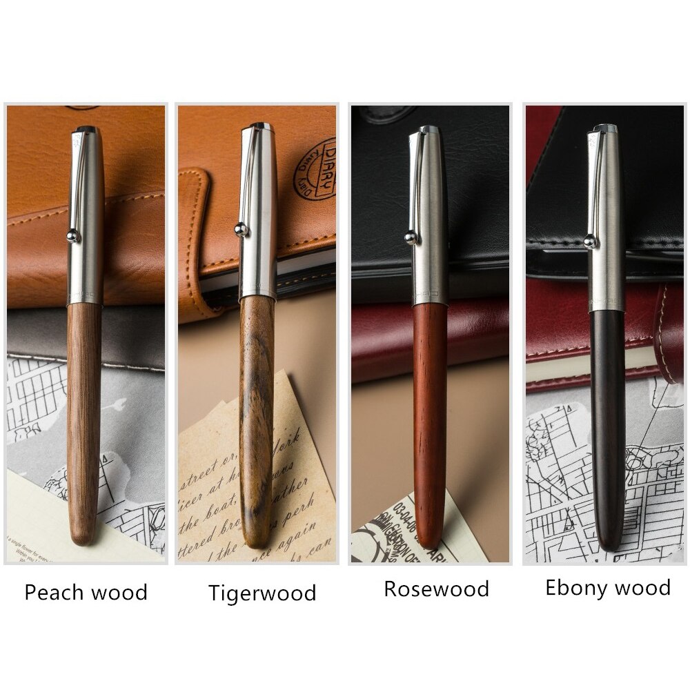 Classic Wood Fountain Pen Signature pen 0.38mm Extra Fine Nib Calligraphy Pens Jinhao 51A Stationery stationery