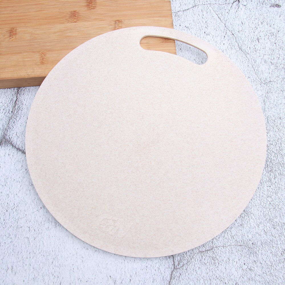Kitchen Wheat Straw Chopping Board Multi-function Cutting Board Non-slip Round Shape Cutting Board for Home (Beige): Beige