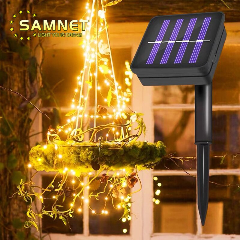 LED Solar Energy Garland Vines Falls Lights Outdoors Lantern String Lights For Wedding Christmas Tree Decoration As Solar Lamps