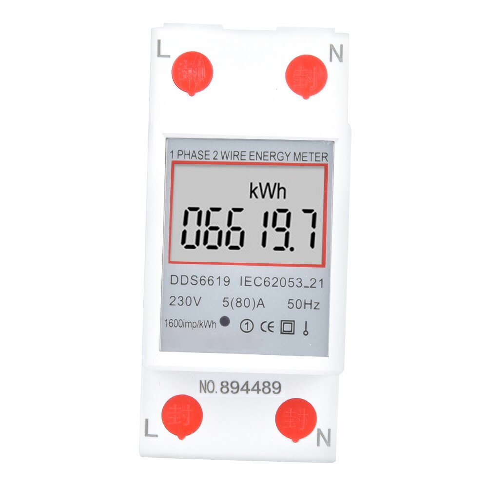 Dds 6619 multifunktions effektmåler enfaset elektrisk energimåler effektmåler 2p 230v digitalt wattmeter: 007