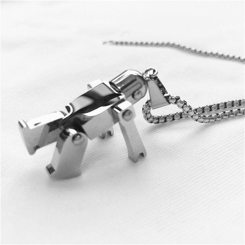 In Acciaio Inox Collana Del Pendente Del Robot Paio di Hip hop di Modo Streetwear Harajuku Chian Collana Dei Monili di Personalità per Unisex