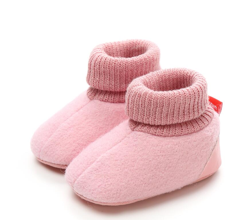 Stevige babyschoenen voor meisjes, eerste loopschoenen voor pasgeborenen, warme winterlaarzen voor peuters, baby's met zachte zolen, 0-18m