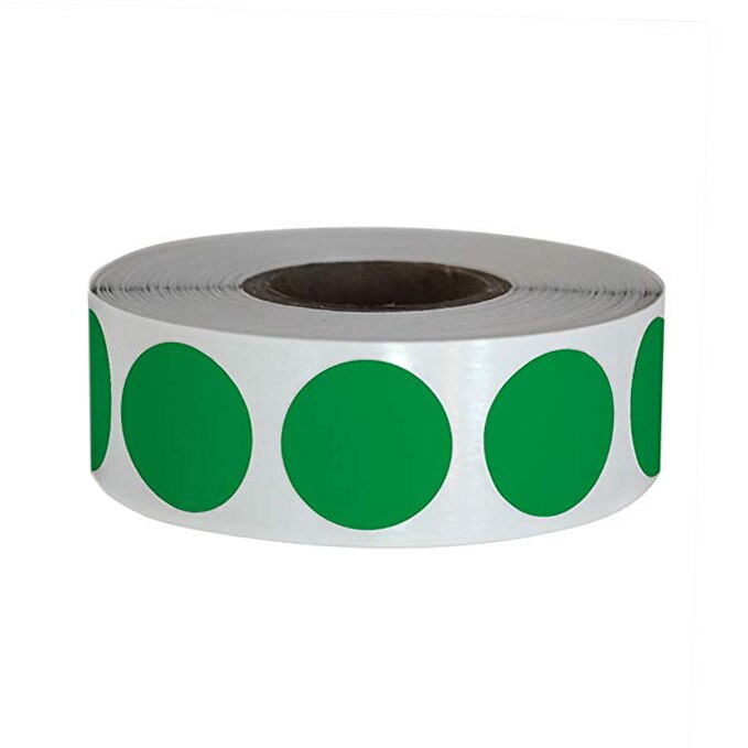 Chroma Label 1 inch Kleur-Code Dot Etiketten stickers 500/Roll Zwart, wit, groen, blauw, orange, rood, roze, geel briefpapier stickers: Green