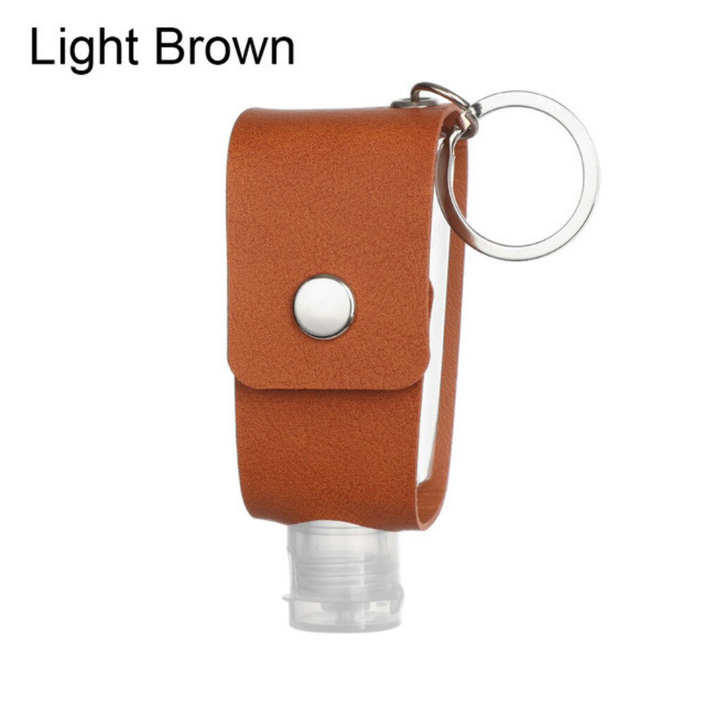 Mini bouteille Portable de désinfectant pour les mains, Gel hydroalcoolique, étui en cuir, porte-clé, 30ml: A3
