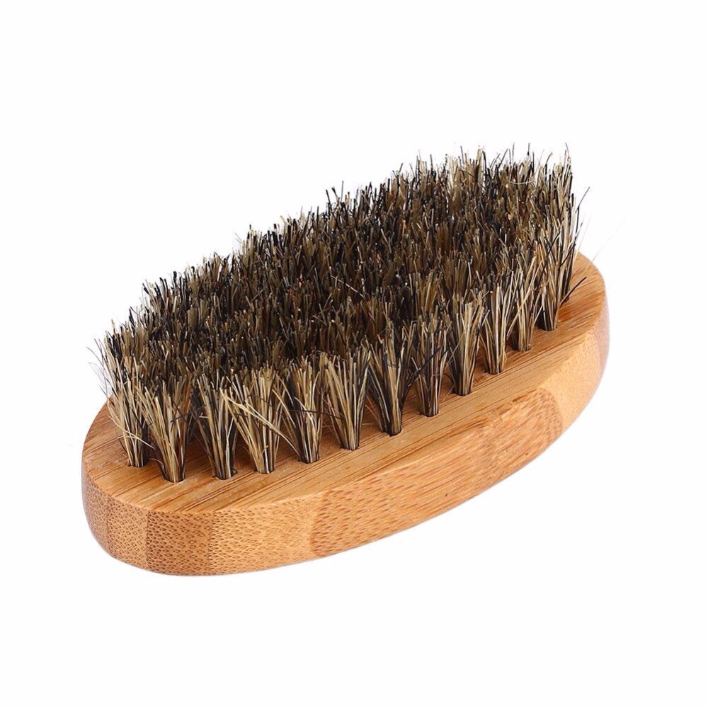 1 stk 8cm ornebørste skæg børste kam til mænd barbering bambus ansigt massage kam skæg håndlavet overskæg børste skønhedspleje værktøj