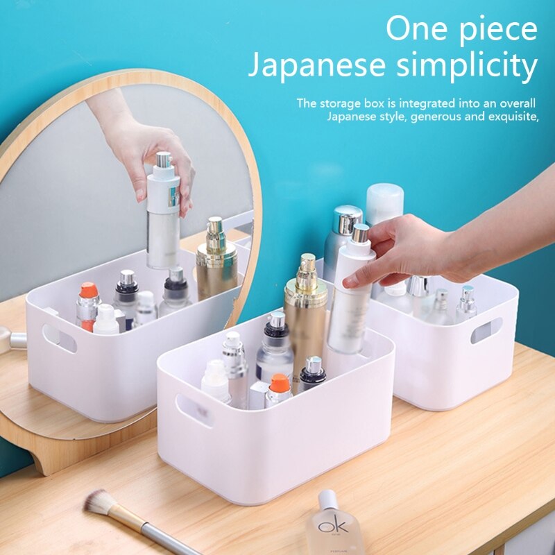 3 Kleur Kleine Pantry Opslag Bakken, Plastic Opbergbakken Met Handvatten Voor Slaapkamer, Zwart/Transparant/Wit