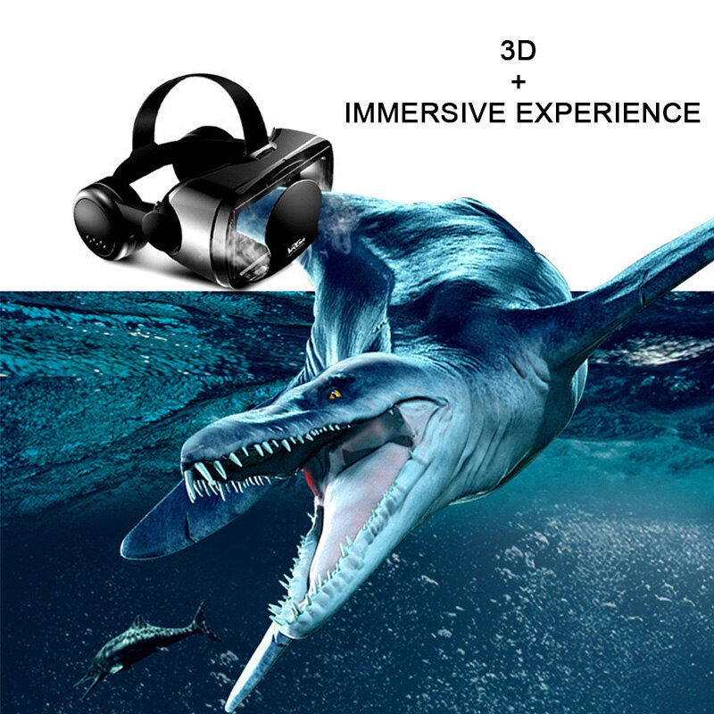 Gafas VGR Pro 3D VR con auriculares de realidad Virtual Pantalla Completa Visual gran angular VR gafas caja para gafas de teléfono de 5 a 7 pulgadas