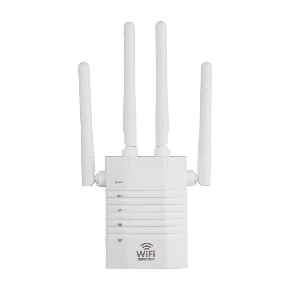 2.4/5G Wireless Wifi Repeater 1200Mbps AP Router Dual-Band Wi-Fi Range Extender Routers Home Network Signal Amplifier 4 Antennas: With EU Plug