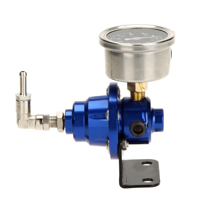 High Performance Car Fuel Pressure Gauge Adjustable Fuel Pressure Regulator Blue
