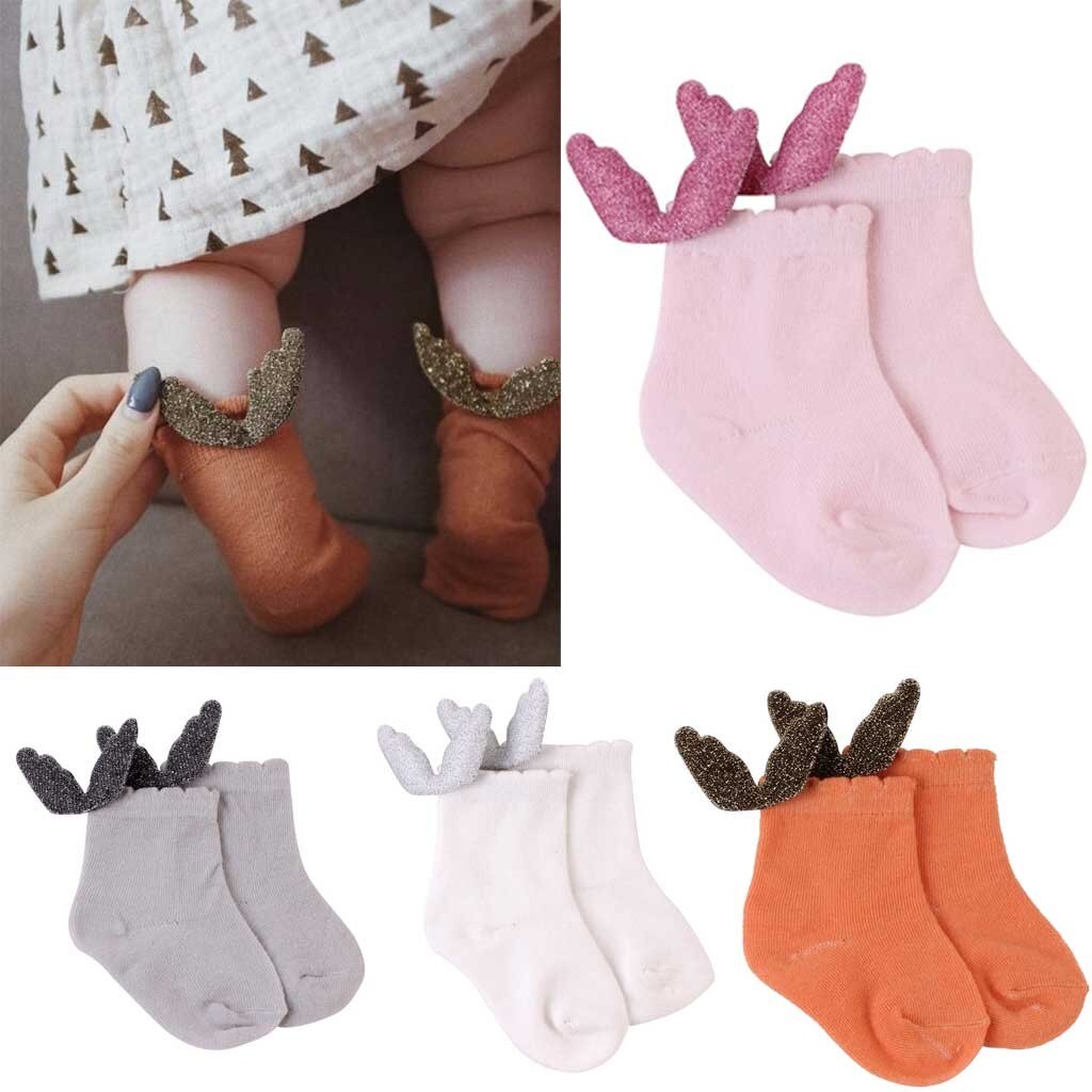 Air Conditioning Summer Cute Wing Cotton Baby Kids Girls Toddlers High Solid Color Socks Warm Cotton Baby Child Girl Socks