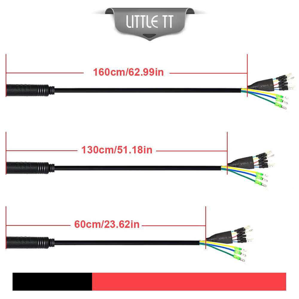 Ebike Conversion Cable 9 Pin Julet Wheel Hub Motor Waterproof Cable for Electric Bicycle Accessories