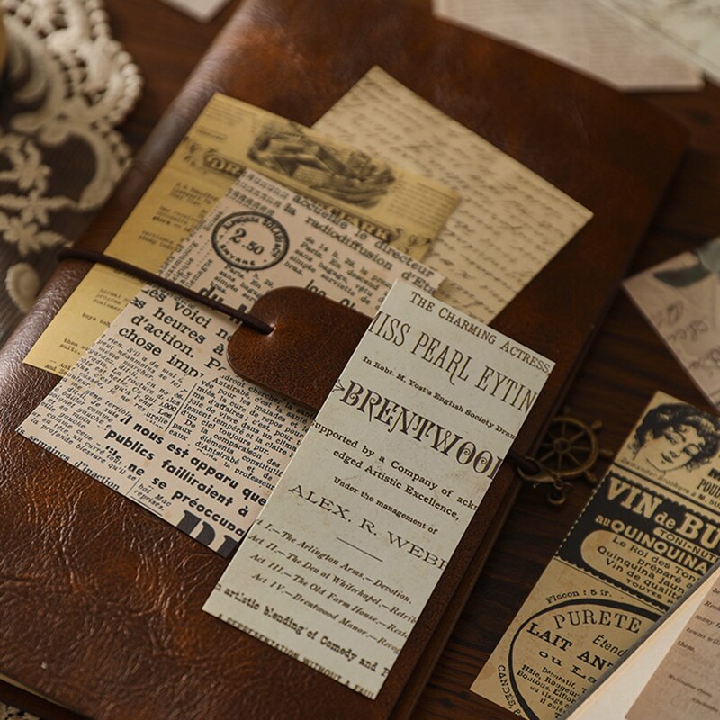 30 Sheets Retro Manuscript Formula Plants Material Paper Junk Journal Planner Scrapbooking Vintage Decorative DIY Craft Paper