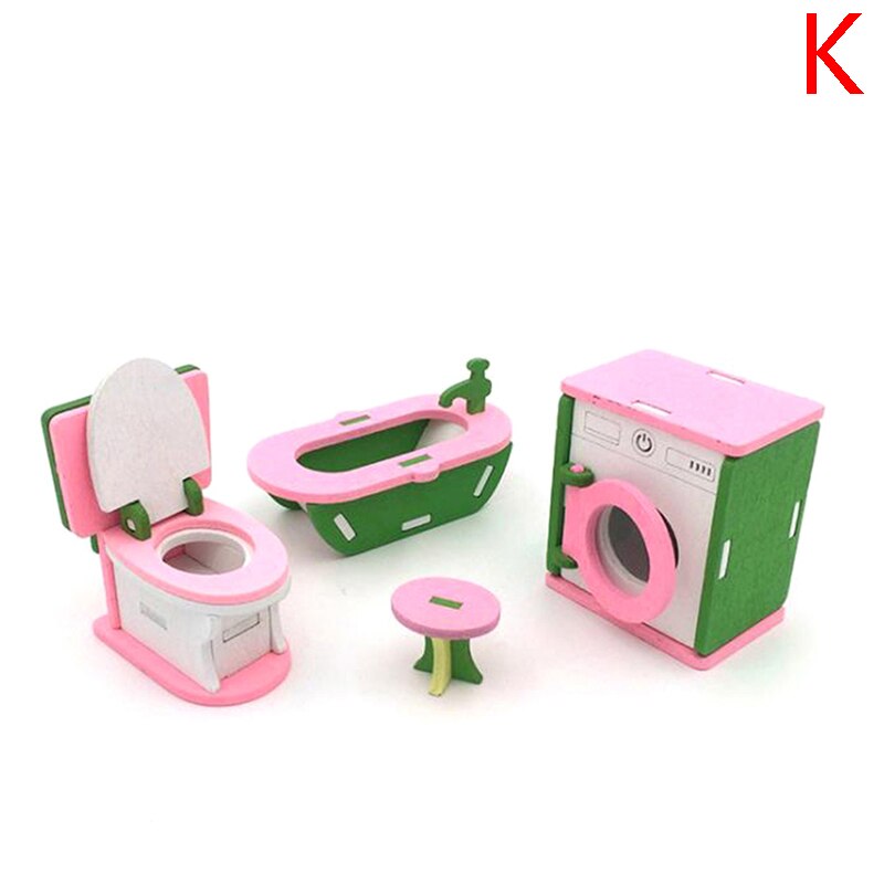 1:12 Dollhouse Miniature Furniture Wooden Bathroom Bedroom Restaurant Set For Dollhouse Decals: K