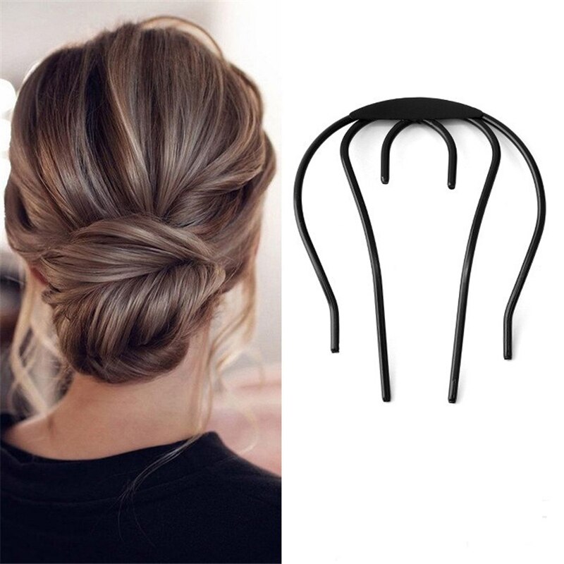 U Vormige Legering Haarspelden Haar Clips Eenvoudige Metalen Haarspelden Haarspeldjes Bridal Kapsel Gereedschap Accessoires Voor Vrouwen Bun Maker: New clip 1pc-2