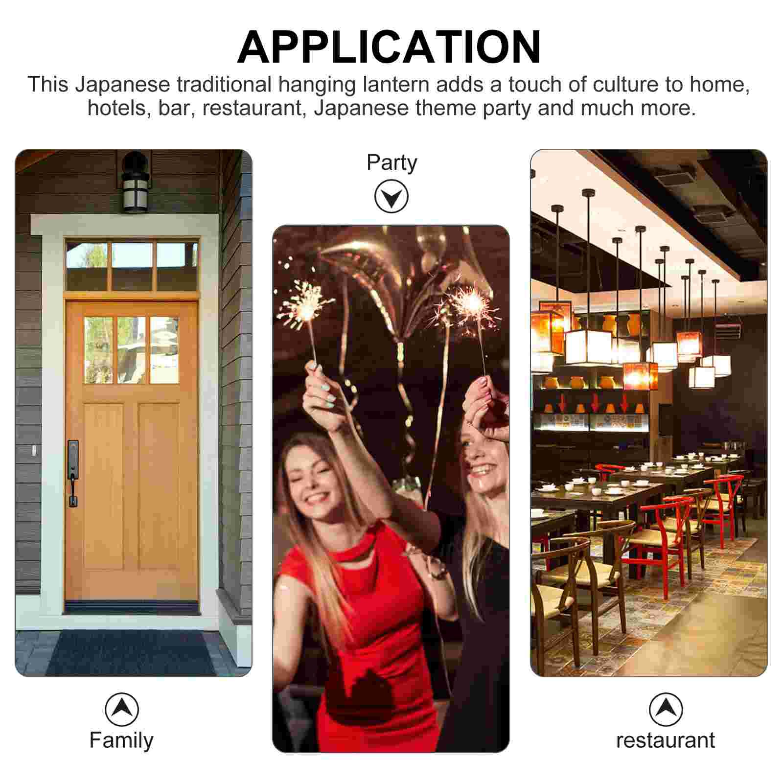 Traditional Japanese Style Hanging Silk Lantern Japanese Bar Restaurant Decor