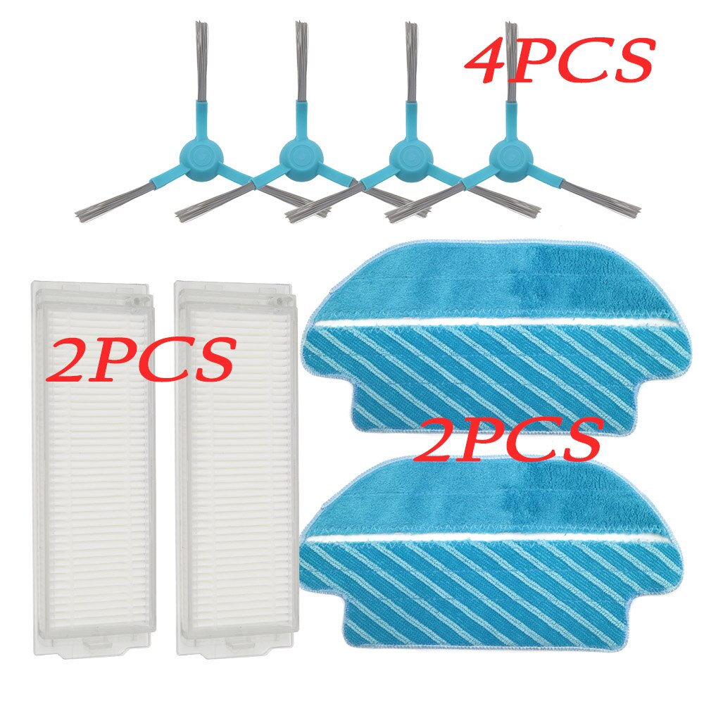 Conjunto de accesorios de repuesto para robot aspirador, filtro HEPA, rodillo, cepillo, mopas, paños para Cecotec Conga 3290 3490 3690, cepillo laterial para Proscenic M7: kit-5