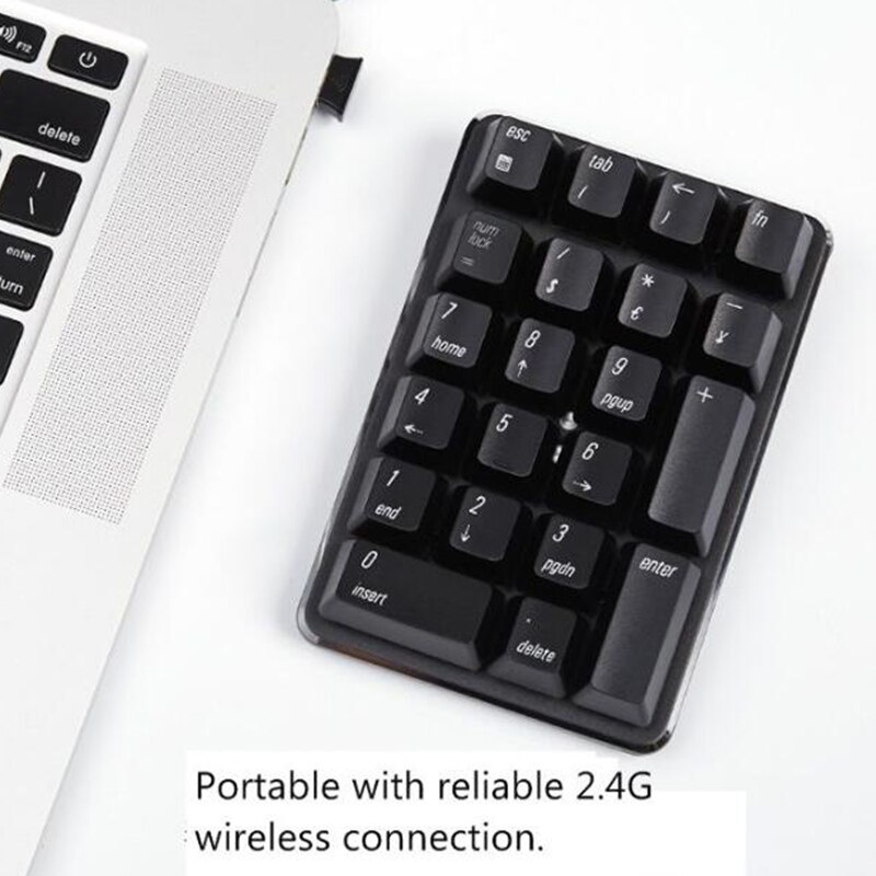 Smart 21 Key 2.4G Wireless/Bluetooth Mechanische Numeriek Toetsenbord Notebook,Desktop,Financial Accounting Draadloze Toetsenbord