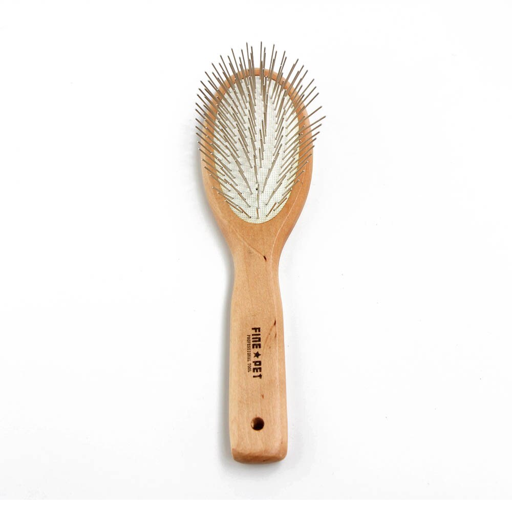 Cepillo de madera ovalado de acero para pelo corto o largo para perros y gatos, herramientas para el cuidado de mascotas para perros grandes y pequeños, 25mm: Default Title