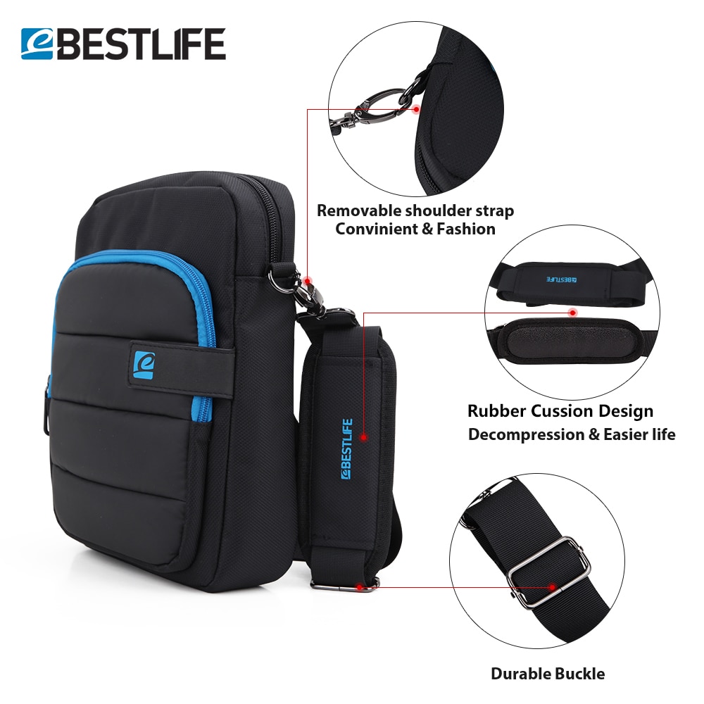 BESTLIFE Crossbody Bag for Men Boy 10.2" Shoulder Messenger Bag Tablet Small Bag Business Briefcase Handbag Rucksack Waterproof