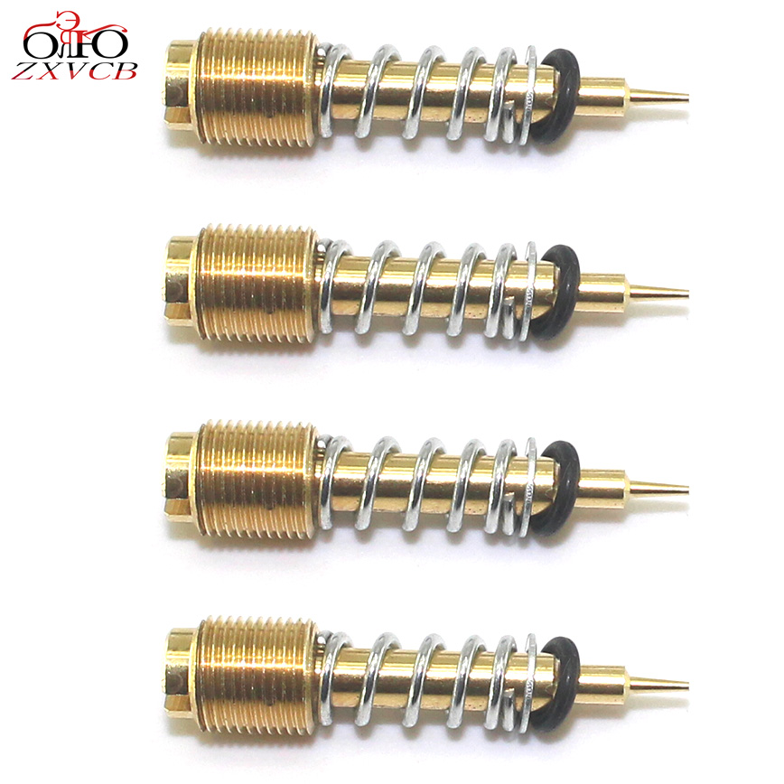 Tornillo de ajuste para motocicleta Kawasaki ZZR400, ZX6, ZX4, ZX7, ZX-9R, ZX9R, ZZR, 400, ZX, 4, 6, 7, relación de combustible, tornillo de aire de carburador: 4pcs