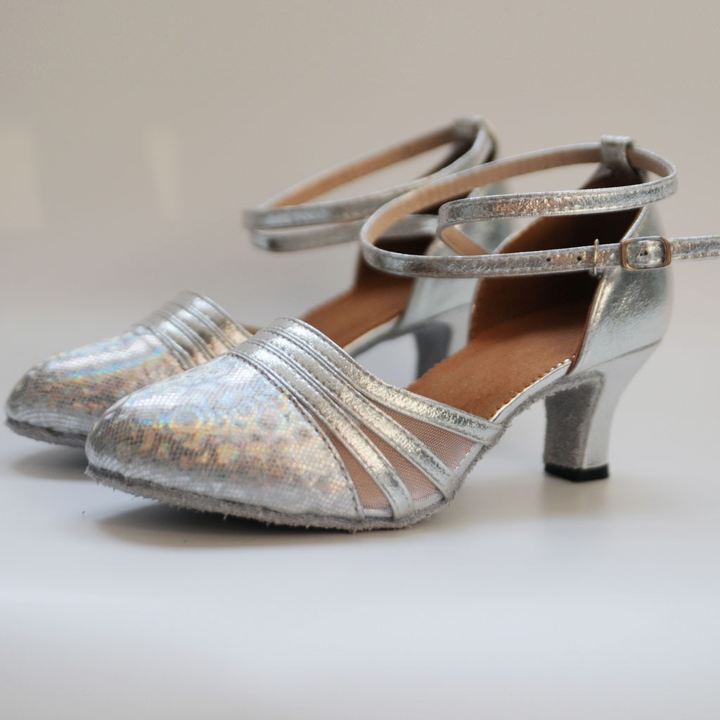 Women's Girls Ballroom Latin Tango Dance Shoes Heeled 7cm / 5cm Sales Silver Gold Black Brown Color #g3