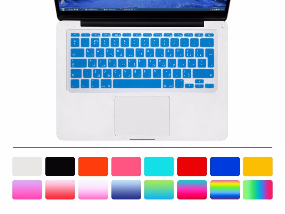 EU UK Arabic Alphabet Soft Silicone Persian Keyboard Protector Cover Skin For Apple MacBook Air 11.6 Inch 11" A1465/A1370