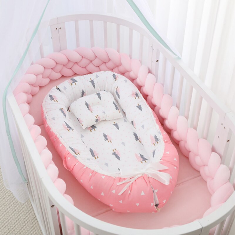 Portable Baby Crib Baby Bed Portable Newborns Bed Cot Baby Nest Cotton Children's Bed Portable Crib Folding Bed for Newborns: 1