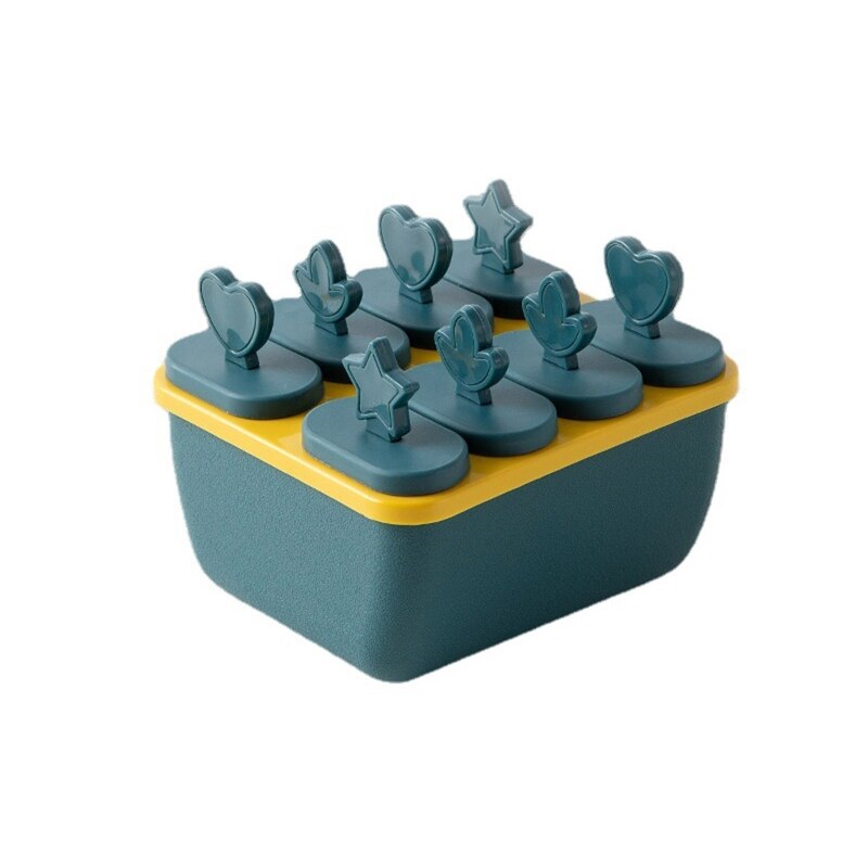 A0KE DIY Cute Shape Reusable Ice Cream Mold Plastic Convenient to Hold for Kids Easy Clean Can be Disassembled Durable: Deep blue