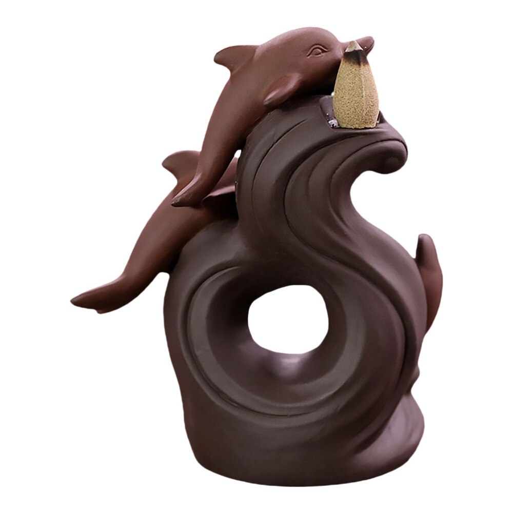 Backflow Incense Burner Dolphin Incense Holder Aromatherapy Ornament Home Decor