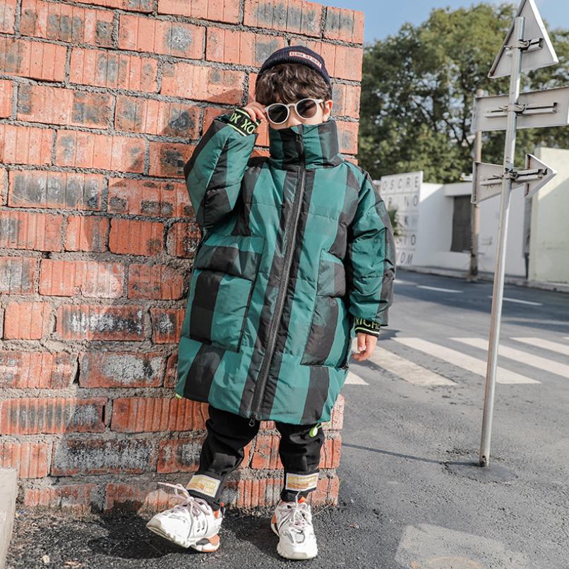 Baby Boy Kleding Kinderen Plaid Katoenen Jas Dikker Warme Lange Bovenkleding Voor Jongens Kids Winter Jassen Parka Voor Jongens Y2607: green / 4T